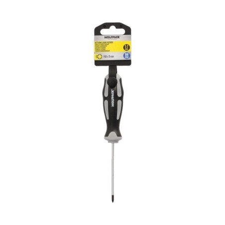 Destornillador Pozidriv Acero S2 Mango TPR Bimaterial. Medida pza. 0 x Diámetro 3,0 x 75 mm. DIN5262.