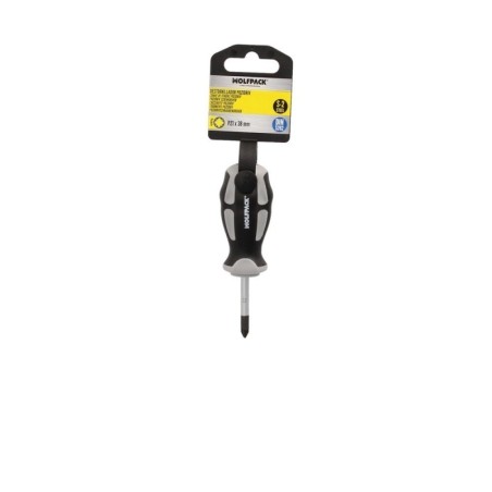 Destornillador Pozidriv Acero S2 Mango TPR Bimaterial. Medida pza. 1 x Diámetro 5 x 38 mm. DIN5262.