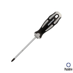 Destornillador Pozidriv Acero S2 Mango TPR Bimaterial. Medida pza. 1 x Diámetro 5 x 100 mm. DIN5262.