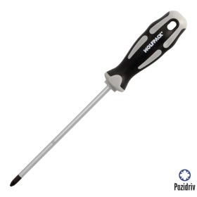 Destornillador Pozidriv Acero S2 Mango TPR Bimaterial. Medida pza. 2 x Diámetro 6 x 150 mm. DIN5262.