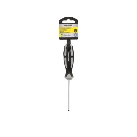 Destornillador Plano Vaciado Acero S2 Mango TPR Bimaterial. Medida 0,5 x Diámetro 3,0 x 75 mm. DIN5265