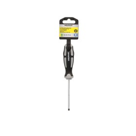 Destornillador Plano Vaciado Acero S2 Mango TPR Bimaterial. Medida 0,8 x Diámetro 4,0 x 75 mm. DIN5265