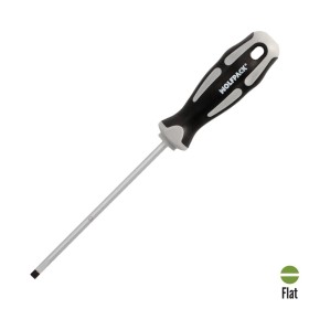 Destornillador Plano Vaciado Acero S2 Mango TPR Bimaterial. Medida 1,0 x Diámetro 5,0 x 125 mm. DIN5265