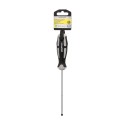 Destornillador Plano Vaciado Acero S2 Mango TPR Bimaterial. Medida 1,0 x Diámetro 5,0 x 125 mm. DIN5265