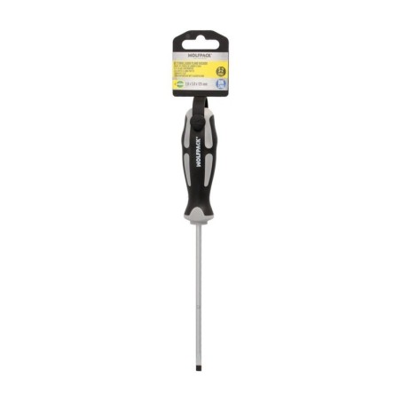 Destornillador Plano Vaciado Acero S2 Mango TPR Bimaterial. Medida 1,0 x Diámetro 5,0 x 125 mm. DIN5265