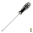 Destornillador Plano Vaciado Acero S2 Mango TPR Bimaterial. Medida 1,0 x Diámetro 5,0 x 150 mm. DIN5265