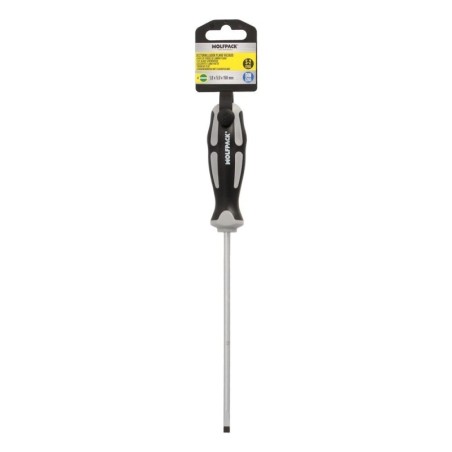 Destornillador Plano Vaciado Acero S2 Mango TPR Bimaterial. Medida 1,0 x Diámetro 5,0 x 150 mm. DIN5265