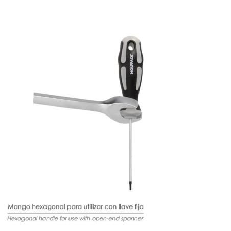Destornillador Torx Inviolable Acero S2 Mango TPR Bimaterial. Medida T15 x Diámetro 5,0 x 75 mm.