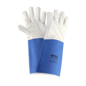 Guantes Piel Serraje Largos 40 cm. guante Resistente, Guante Cómodo, Guantes De Trabajo, (Par)