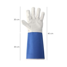 Guantes Piel Serraje Largos 40 cm. guante Resistente, Guante Cómodo, Guantes De Trabajo, (Par)