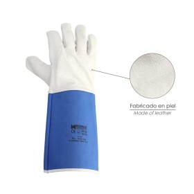 Guantes Piel Serraje Largos 40 cm. guante Resistente, Guante Cómodo, Guantes De Trabajo, (Par)