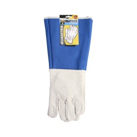 Guantes Piel Serraje Largos 40 cm. guante Resistente, Guante Cómodo, Guantes De Trabajo, (Par)