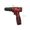 Taladro Atornillador 12 V. Con 2 Velocidades y Percutor. Batería 1.300 mAh. Par Apriete 35 Nm.