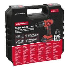 Taladro Atornillador 20 V. Con 2 Velocidades y Percutor. Batería 2 Ah. Par Apriete 35 Nm.