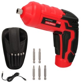 Atornillador 4 V. Con Led, Funda y 5 Destorpuntas, Batería Recargable USB