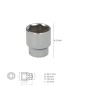 Llave Vaso 1/2" Hexagonal 30 mm. Perfil de 6 caras. Acero Cromo Vanadio, Aristas Redondas Llave Vaso 1/2" Hexagonal 30 mm. Perfil de 6 caras. Acero Cromo Vanadio, Aristas Redondas