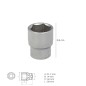 Llave Vaso 1/2" Hexagonal 23 mm. Perfil de 6 caras. Acero Cromo Vanadio, Aristas Redondas Llave Vaso 1/2" Hexagonal 23 mm. Perfil de 6 caras. Acero Cromo Vanadio, Aristas Redondas