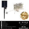 Luces Navidad Solar 200 Leds Luz Cálida. Batería Recargable Uso en Exteriores / Interiores Ip44