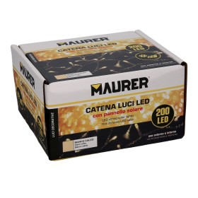 Luces Navidad Solar 200 Leds Luz Cálida. Batería Recargable Uso en Exteriores / Interiores Ip44