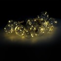Guirnalda Solar 10 Bombillas / 50 Micro Leds Luz Cálida. Batería Recargable Uso en Exteriores / Interiores Ip44