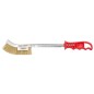 Cepillo Manual Acero Latonado Mango Rojo 34 cm.