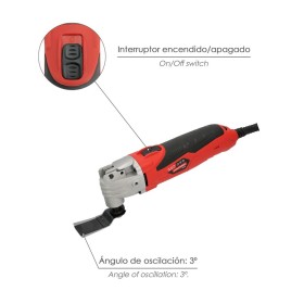 Herramienta Multifunción Oscilante 300 Watt. Con Accesorios 23.000 R.P.M. Variador Velocidad, Cambio Rápido Hoja, Cortar, Lijar