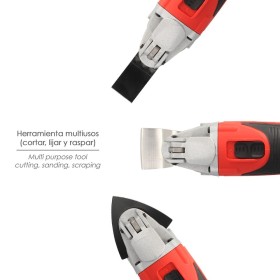 Herramienta Multifunción Oscilante 300 Watt. Con Accesorios 23.000 R.P.M. Variador Velocidad, Cambio Rápido Hoja, Cortar, Lijar