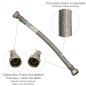 Latiguillo Flexible Reforzado Acero Inoxidable Termo Hembra 1/2" - Hembra 1/2" Longitud 300 mm Latiguillo Flexible Reforzado Acero Inoxidable Termo Hembra 1/2" - Hembra 1/2" Longitud 300 mm