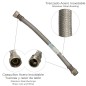 Latiguillo Flexible Reforzado Acero Inoxidable Termo Macho 1/2" - Hembra 1/2" Longitud 300 mm Latiguillo Flexible Reforzado Acero Inoxidable Termo Macho 1/2" - Hembra 1/2" Longitud 300 mm