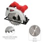 Sierra Circular 1300 Watt. Disco 185 mm. 4.800 RPM Corte a Inglete Con Regulador de Profundidad. Ingletadora, Sierra Madera. Sierra Circular 1300 Watt. Disco 185 mm. 4.800 RPM Corte a Inglete Con Regulador de Profundidad. Ingletadora, Sierra Madera.