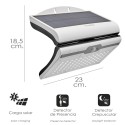 Aplique / Lampara Solar Led Jardín Blanca Con Sensor de Movimiento y Crepuscular. IP44