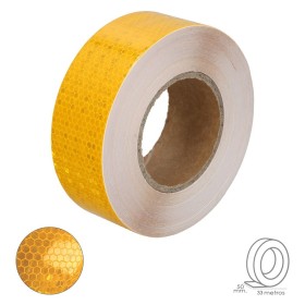 Cinta Adhesiva Reflectante Amarilla 50 mm. x 33 metros. Uso doméstica.
