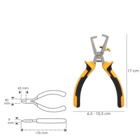 Alicates Pelacables 150 mm. Acero DIN 5745 Pelacables, Corta Cables, Pelador Cables,
