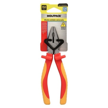 Alicates Universales 150 mm. Mangos Aislados Acero Cromo Vanadio Pelacables, Corta Cables, Pelador Cables