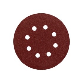Lija Recambio Velcro Disco Diámetro 125 mm. Con Agujeros Grano 180 (10 Piezas)