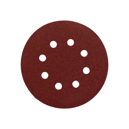 Lija Recambio Velcro Disco Diámetro 125 mm. Con Agujeros Grano 180 (10 Piezas)