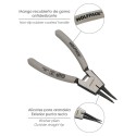 Alicates Arandelas Exteriores Recto 125 mm. acero Din 5254. Anillos De Presión, Anillos De Retención, Arandelas Circlips