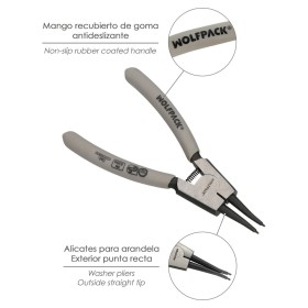 Alicates Arandelas Exteriores Recto 125 mm. acero Din 5254. Anillos De Presión, Anillos De Retención, Arandelas Circlips