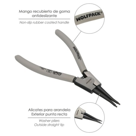 Alicates Arandelas Exteriores Recto 175mm. Acero Din 5254. Anillos De Presión, Anillos De Retención, Arandelas Circlips