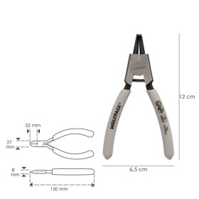 Alicates Arandelas Exteriores Curvo 125 mm. Acero Din 5254. Anillos De Presión, Anillos De Retención, Arandelas Circlips