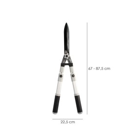 Tijera Podar Setos 2 Manos Aluminio Telescópicas, Hojas Acero Antiadherente, Mango TPR, Ajuste Corte,