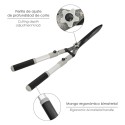 Tijera Podar Setos 2 Manos Aluminio Telescópicas, Hojas Acero Antiadherente, Mango TPR, Ajuste Corte,