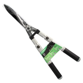 Tijera Podar Setos 2 Manos Aluminio Telescópicas, Hojas Acero Antiadherente, Mango TPR, Ajuste Corte,
