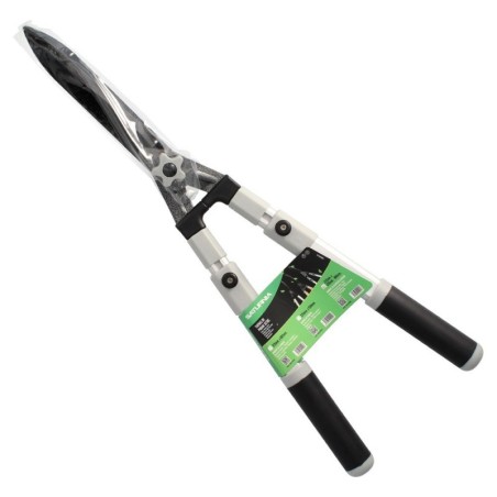 Tijera Podar Setos 2 Manos Aluminio Telescópicas, Hojas Acero Antiadherente, Mango TPR, Ajuste Corte,