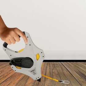 Cinta Métrica Fibra de Vidrio 50 Metros Sistema 3x Velocidad Recogida