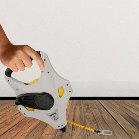 Cinta Métrica Fibra de Vidrio 50 Metros Sistema 3x Velocidad Recogida