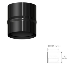 Modulo Anti condensados Estufa Vitrificado Negro Diámetro 200 mm. Condensador Chimenea, Anti condensados Chimenea