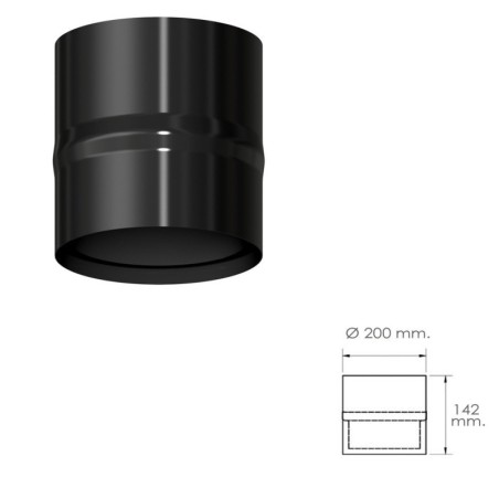Modulo Anti condensados Estufa Vitrificado Negro Diámetro 200 mm. Condensador Chimenea, Anti condensados Chimenea