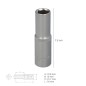Llave Vaso 1/2" Hexagonal Larga 13 mm. Perfil de 6 caras. Acero Cromo Vanadio, Aristas Redondas Llave Vaso 1/2" Hexagonal Larga 13 mm. Perfil de 6 caras. Acero Cromo Vanadio, Aristas Redondas