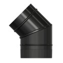 Codo Estufa Liso Negro Vitrificado Diámetro 150 mm. 45º